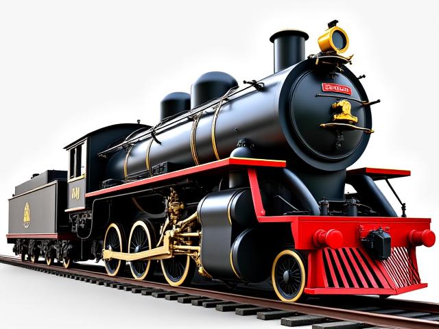 完全に修復された歴史的な蒸気機関車、光沢があり新しく見える状態