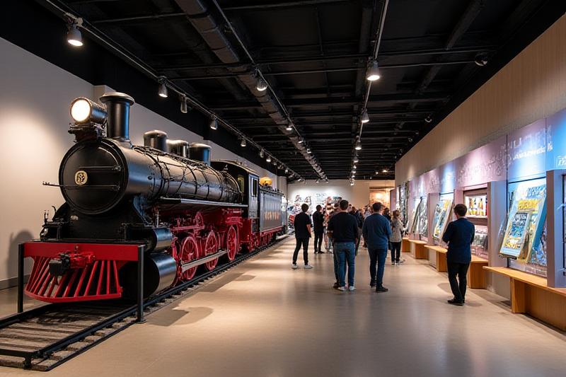 広々とした鉄道博物館の展示ホール