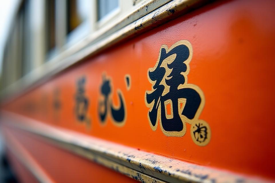 路面電車の細部の塗装